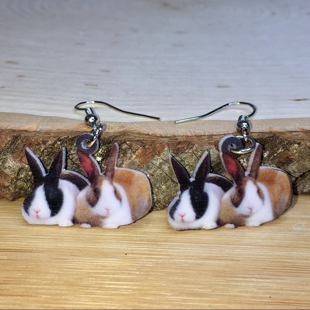 Acrylic Bunnies Earrings - Picture 3 of 8